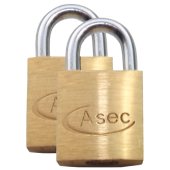 AS2551 - ASEC KA Open Shackle Brass Padlock 20mm  (PAIR)