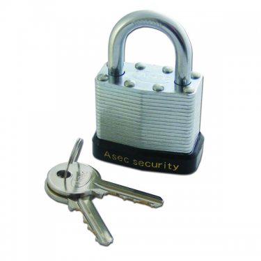 Click Here To Enlarge This Photo Of AS2543 - ASEC 787 & 797 Open Shackle Laminated Padlock 40mm KA 'J' Boxed