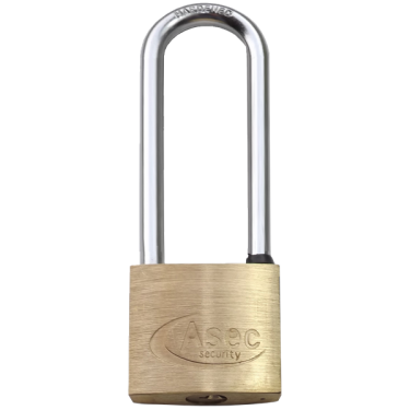 Click Here To Enlarge This Photo Of AS2511 - ASEC KA 'E' Long Shackle Brass Padlock 40mm Boxed
