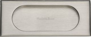 C1850 105-SN Heritage Brass Flush Pull Handle 105mm Satin Nickel Finish