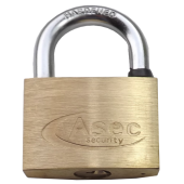 AS2523 - ASEC KA 'M' Open Shackle Brass Padlock 50mm Boxed