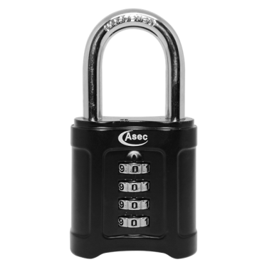 Click Here To Enlarge This Photo Of AS10497 - ASEC Open Shackle 4-Digit Combination Padlock 55mm