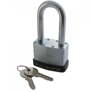 Click Here To Enlarge This Photo Of AS2541 - ASEC 787 & 797 Open Shackle Laminated Padlock with Long Shackle 50mm KD