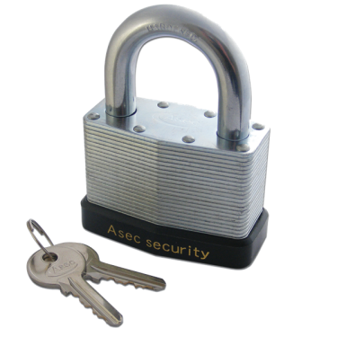 Click Here To Enlarge This Photo Of AS2542 - ASEC 787 & 797 Open Shackle Laminated Padlock 64mm KD