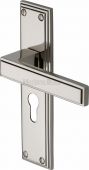 ATL5748-PNF Heritage Brass Door Handle Euro Profile Atlantis Design Polished Nickel Finish