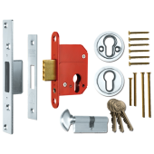 L16588 - ERA 233-51 Fortress BS Euro Keyless Egress Key & Turn Deadlock With Cylinder 64mm Satin Chrome