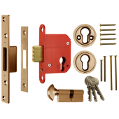 L16591 - ERA 333-31 Fortress BS Euro Key & Turn Deadlock With Cylinder 76mm Polished Brass