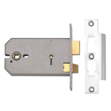 Click Here To Enlarge This Photo Of 10412 - UNION 2026 Horizontal Mortice Bathroom Lock 152mm Satin Chrome