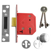 2366 - UNION 2101 5 Lever Deadlock 64mm Satin Chrome Keyed to Differ