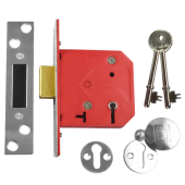 2368 - UNION 2101 5 Lever Deadlock 75mm Satin Chrome Keyed to Differ