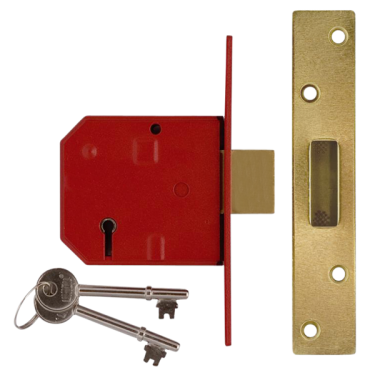 Click Here To Enlarge This Photo Of L8695 - UNION 2134 5 Lever Deadlock 79.5mm Polished Brass Keyed Alike