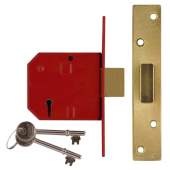 L8695 - UNION 2134 5 Lever Deadlock 79.5mm Polished Brass Keyed Alike