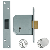 162 - UNION C-Series 3G114 5 Lever Deadlock 80mm Satin Chrome Keyed to Differ