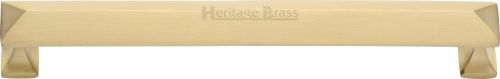 Click Here To Enlarge This Photo Of C2231 203-SB Heritage Brass Cabinet Pull Pyramid Design 203mm ctc Satin Brass Finish