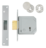L12079 - UNION C-Series 3G114E BS 5 Lever Deadlock 67mm Satin Chrome Keyed to Differ
