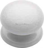 7038 Heritage Brass Cabinet Knob White Crackle 38mm with Porcelain Base