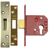 L12490 - UNION L2144E Euro Deadcase 80mm Polished Brass