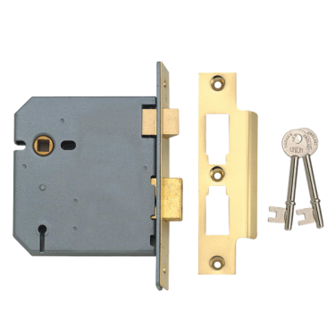 Click Here To Enlarge This Photo Of 9971 - UNION 2277 3 Lever Sashlock 100mm Polished Brass Keyed to Differ