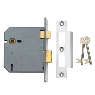 Click Here To Enlarge This Photo Of 3887 - UNION 2277 3 Lever Sashlock 100mm Satin Chrome Keyed to Differ