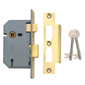 2360 - UNION 2277 3 Lever Sashlock 64mm Polished Brass Keyed to Differ
