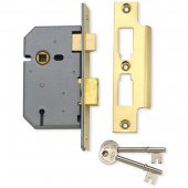 L3832 - UNION 2277 3 Lever Sashlock 64mm Polished Brass Keyed Alike