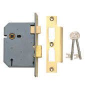 2361 - UNION 2277 3 Lever Sashlock 75mm Polished Brass Keyed to Differ