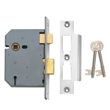 Click Here To Enlarge This Photo Of 2359 - UNION 2277 3 Lever Sashlock 75mm Satin Chrome Keyed to Differ