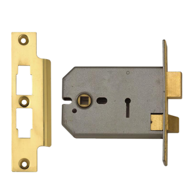 Click Here To Enlarge This Photo Of L3836 - UNION 2077 Horizontal 3 Lever Sashlock 127mm Polished Brass Keyed Alike