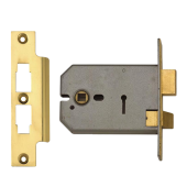 3222 - UNION 2077 Horizontal 3 Lever Sashlock 127mm Polished Brass Keyed to Differ