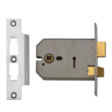 Click Here To Enlarge This Photo Of 9984 - UNION 2077 Horizontal 3 Lever Sashlock 127mm Satin Chrome Keyed Alike