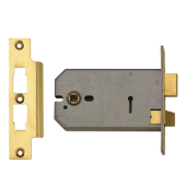 3226 - UNION 2077 Horizontal 3 Lever Sashlock 152mm Polished Brass Keyed to Differ