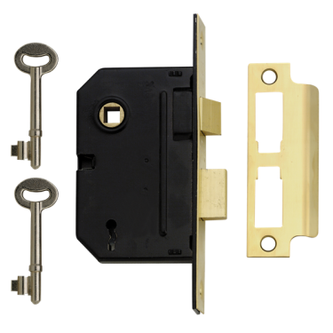 Click Here To Enlarge This Photo Of 1350 - YALE PM320 3 Lever Sashlock 64mm Polished Brass Keyed to Differ