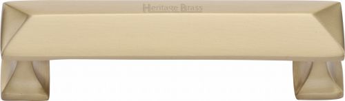 Click Here To Enlarge This Photo Of C2231 96-SB Heritage Brass Cabinet Pull Pyramid Design 96mm ctc Satin Brass Finish