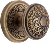 AYD1324-AT Heritage Brass Mortice Knob on Rose Aydon Design Antique Brass Finish
