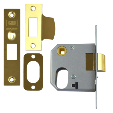 Click Here To Enlarge This Photo Of L8967 - UNION 2332 Oval Nightlatch Case 64mm Polished Brass (CASE ONLY)