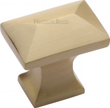 Click Here To Enlarge This Photo Of C2232-SB Heritage Brass Cabinet Knob Pyramid Design 35mm Satin Brass Finish
