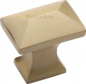 C2232-SB Heritage Brass Cabinet Knob Pyramid Design 35mm Satin Brass Finish