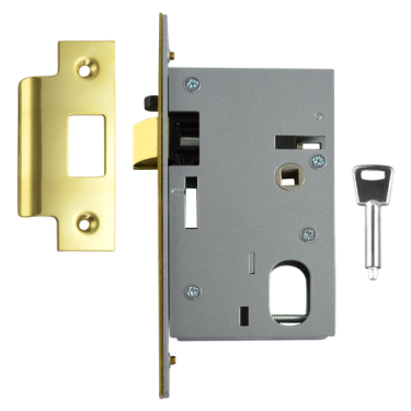 Click Here To Enlarge This Photo Of L738 - UNION L2341 Oval Nightlatch Case 77mm Polished Brass