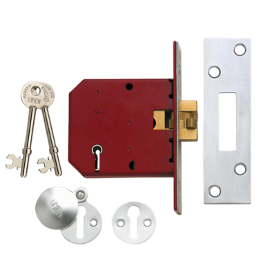 Click Here To Enlarge This Photo Of 9016 - UNION 2401 5 Lever Clawbolt 75mm Satin Chrome Keyed to Differ