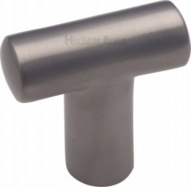 Click Here To Enlarge This Photo Of C2234-SN Heritage Brass Cabinet Knob T Shaped 35mm Satin Nickel Finish