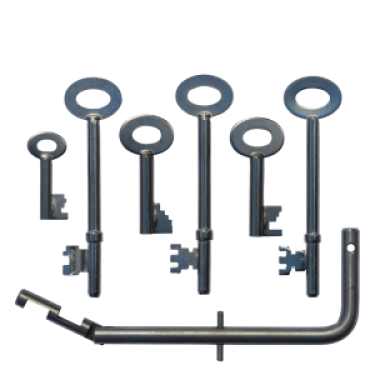 Click Here To Enlarge This Photo Of AS10454 - ASEC FB Key Set with 6 Keys including Fireman's Drop Key