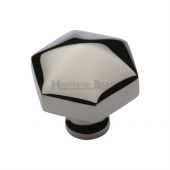 C2238-PNF Heritage Brass Cabinet Knob Classic Hexagon Design 32mm Polished Nickel Finish