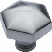 C2238-SC Heritage Brass Cabinet Knob Classic Hexagon Design 32mm Satin Chrome Finish