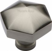 C2238-SN Heritage Brass Cabinet Knob Classic Hexagon Design 32mm Satin Nickel Finish