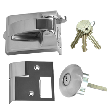 Click Here To Enlarge This Photo Of 1669 - Ingersoll SC73 60mm Fire Escape Nightlatch Satin Chrome