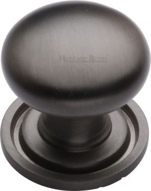 Click Here To Enlarge This Photo Of C2240 25-MB Heritage Brass Cabinet Knob Victorian Round Design with Base 25mm Matt Bronze Finish