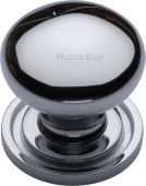 C2240 25-PC Heritage Brass Cabinet Knob Victorian Round Design with Base 25mm Polished Chrome Finish
