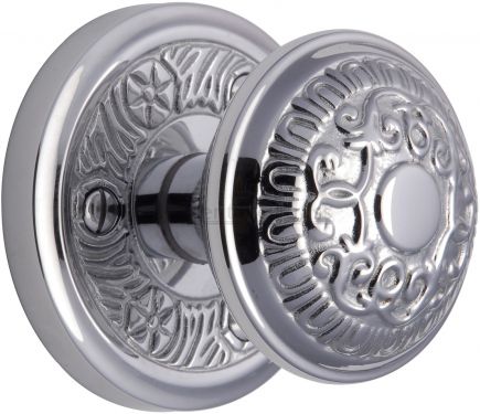Click Here To Enlarge This Photo Of AYD1324-PC Heritage Brass Mortice Knob on Rose Aydon Design Polished Chrome Finish