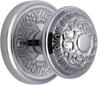 AYD1324-PC Heritage Brass Mortice Knob on Rose Aydon Design Polished Chrome Finish
