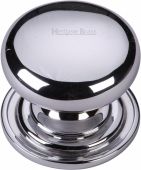 C2240 32-PC Heritage Brass Cabinet Knob Victorian Round Design with Base 32mm Polished Chrome Finish